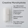 Sports Research Creatine Monohydrate - Gain Lean Muscle, Improve Performance and Strength and Support Workout Recovery - 5 g Micronized Creatine - 1.1LBS