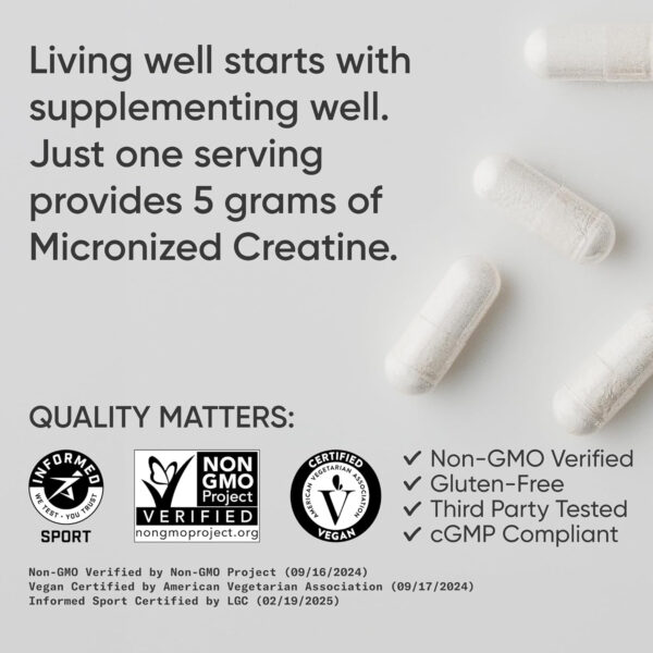 Sports Research Creatine Monohydrate - Gain Lean Muscle, Improve Performance and Strength and Support Workout Recovery - 5 g Micronized Creatine - 1.1LBS