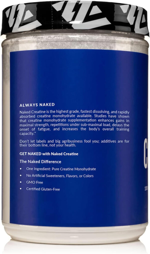 NAKED Pure Micronized Creatine Monohydrate – 200 Servings, 1,000g Bulk – Vegan, Non-GMO, Gluten & Soy Free - Muscle Building, Strength Training, Gym & Fitness Supplement