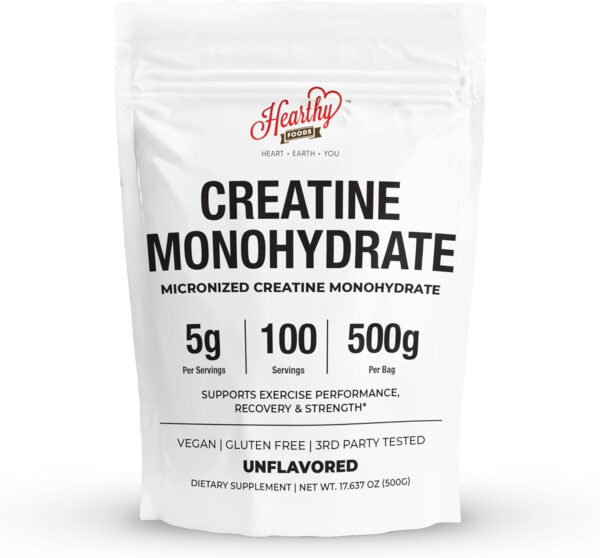 Creatine Monohydrate Micronized Powder 500G - 100 Servings, 5000mg Per Serving (5g) - 17.64 Oz for Men & Women Muscle Growth & Recovery - UNFLAVORED