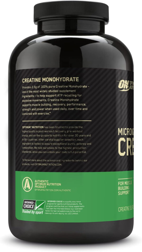 Optimum Nutrition Micronized Creatine Monohydrate Capsules, Keto Friendly, 2500mg, 200 Capsules (Packaging May Vary)