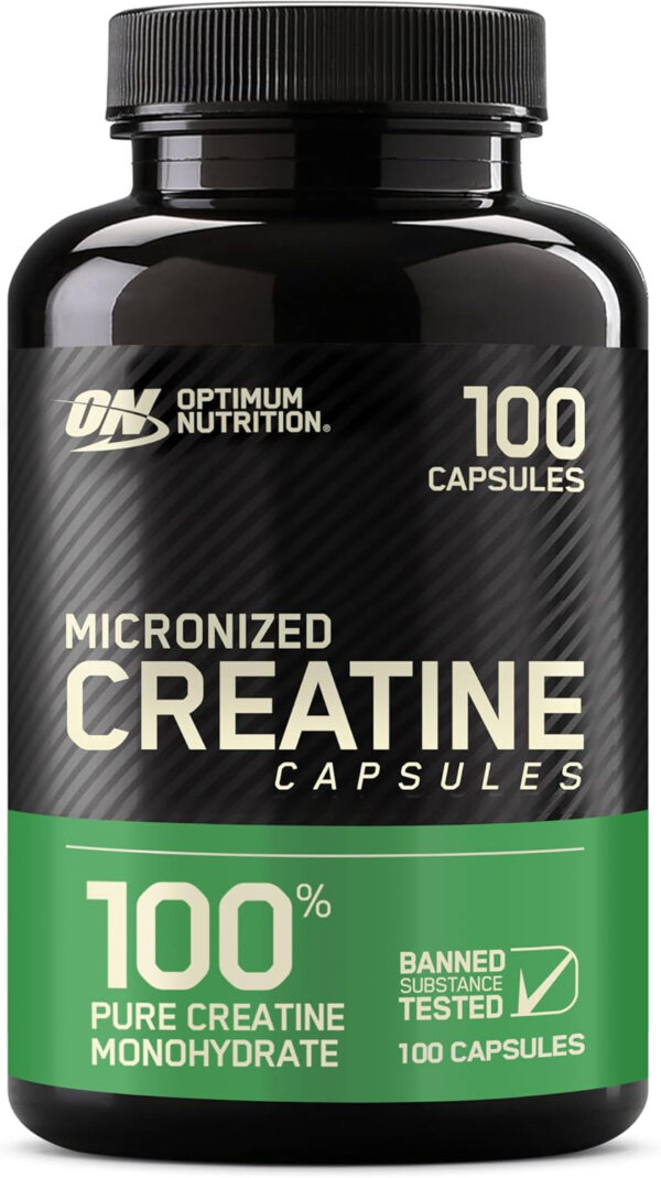 Optimum Nutrition Micronized Creatine Monohydrate Capsules, Keto Friendly, 2500mg, 200 Capsules (Packaging May Vary)