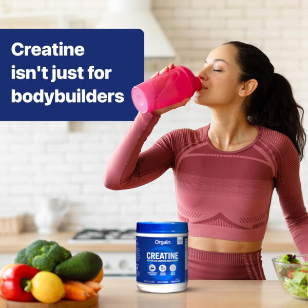 Orgain Creatine Monohydrate Micronized Powder, Unflavored, Supports Muscle Growth, Post Workout Recovery and Brain Health, No Artificial Additives, for Men & Women, 100 Servings