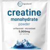 Instant Creatine Monohydrate Powder 1 kg (2.2 Lbs), 5000mg Per Serv, Micronized Creatine Powder, Unflavored, Pure, No Filler, Keto & Vegan Friendly, Easy Dissolve Pre Workout for Women and Men