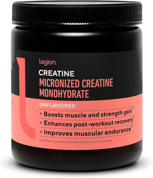 6895a67c24963e6399fb4f2dafedcc924e843a91c5616148eda2a.jpg LEGION Micronized Creatine Monohydrate Supplement - Clean Creatine Powder for Muscle Gain & Post Workout Recovery - Micronized Creatine Supplement for Maximum Absorption (60 Servings, Unflavored)