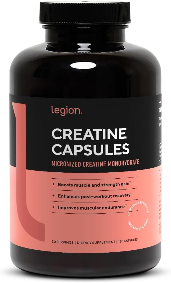 6895a693cdc120ea329a00b59253baef3b9852862ee04f8436594.jpg LEGION Micronized Creatine Monohydrate Supplement - Clean Creatine Powder for Muscle Gain & Post Workout Recovery - Micronized Creatine Supplement for Maximum Absorption (60 Servings, Unflavored)