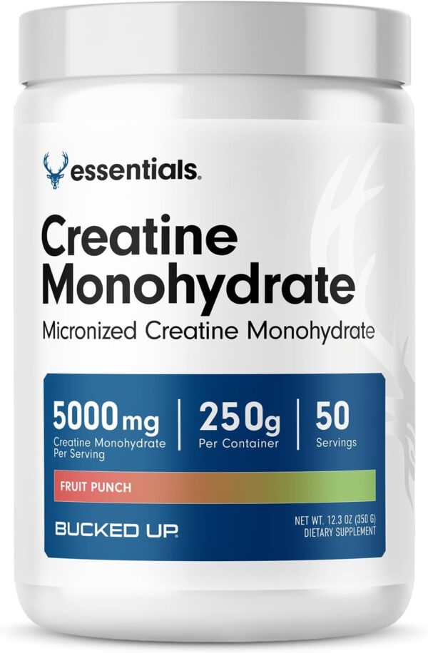 6895a6fc4a8d415204c85a472fa8a6e2a8b33ca49d1693d5f3eeb.jpg Bucked Up Pure Micronized Creatine Monohydrate for Women and Men - Easy to Mix and Unflavored - 5G Per Serving - 50 Servings - 250 Grams Per Container