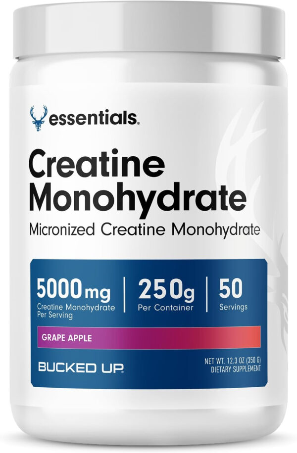 6895a704b2d9e71b11bfeb28313bf4bd692e5a311d05218f6b2d9.jpg Bucked Up Pure Micronized Creatine Monohydrate for Women and Men - Easy to Mix and Unflavored - 5G Per Serving - 50 Servings - 250 Grams Per Container