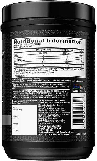 6895a74c5785264fcce28115cb60606bc9005463d85856d569499.jpg Muscletech Creatine Monohydrate Powder, Platinum Pure - Unflavored Micronized Creatine Powder for Men & Women - Workout Supplements for Performance, Muscle Recovery & Builder - (80 Servings)