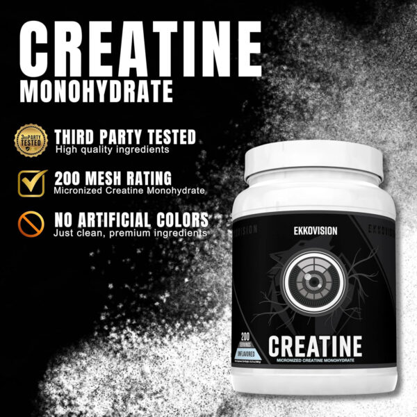 6895a80f002d0d7de1bf3a4406d1231b7ab676a19c2247a17f190.jpg Creatine Monohydrate Powder, Micronized, Unflavored, Pre Workout & Post Workout Supplement for Men and Women, Energy Support, Easy to Mix in Shakes, Smoothies & Beverages, 200 Servings