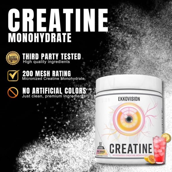 6895a846e407a744075e22bd0462559f4d57feaaba42b9617df78.jpg Creatine Monohydrate Powder, Micronized, Unflavored, Pre Workout & Post Workout Supplement for Men and Women, Energy Support, Easy to Mix in Shakes, Smoothies & Beverages, 200 Servings