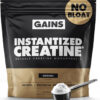 Gains in Bulk Instantized Creatine Monohydrate for Women and Men, Soluble Pre Workout Powder, Supports Muscle Building, Strength and Performance, Bodybuilding Supplements, Unflavored, 100 Servings