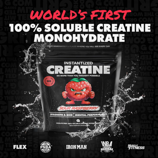 Gains in Bulk Instantized Creatine Monohydrate for Women and Men, Soluble Pre Workout Powder, Supports Muscle Building, Strength and Performance, Bodybuilding Supplements, Unflavored, 100 Servings