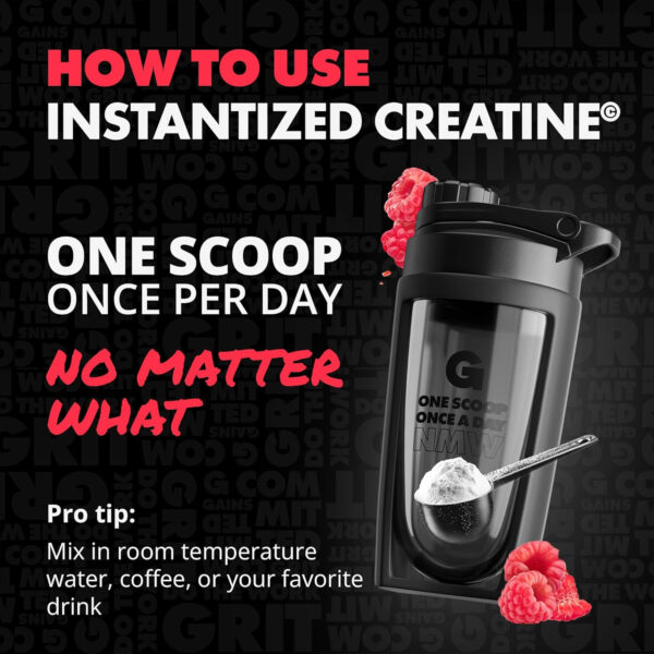 Gains in Bulk Instantized Creatine Monohydrate for Women and Men, Soluble Pre Workout Powder, Supports Muscle Building, Strength and Performance, Bodybuilding Supplements, Unflavored, 100 Servings