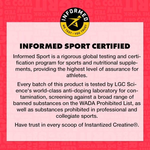 Gains in Bulk Instantized Creatine Monohydrate for Women and Men, Soluble Pre Workout Powder, Supports Muscle Building, Strength and Performance, Bodybuilding Supplements, Unflavored, 100 Servings