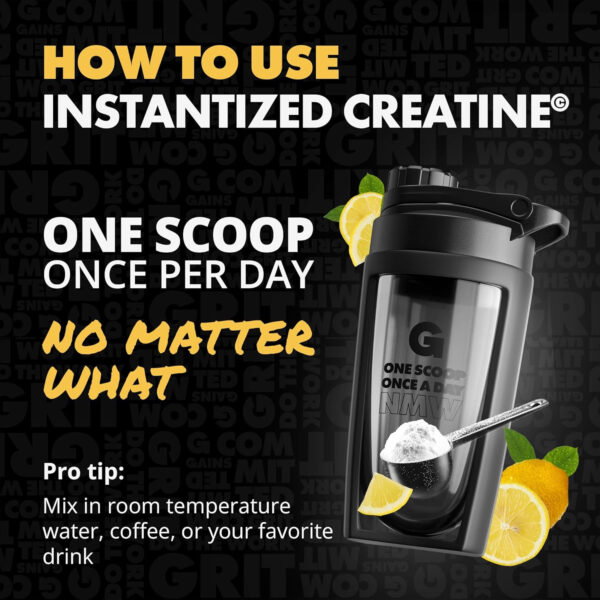 Gains in Bulk Instantized Creatine Monohydrate for Women and Men, Soluble Pre Workout Powder, Supports Muscle Building, Strength and Performance, Bodybuilding Supplements, Unflavored, 100 Servings