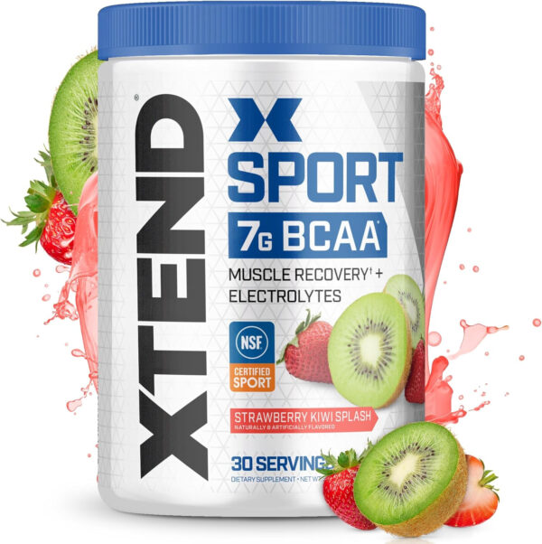 XTEND Sport BCAA Powder Blue Raspberry Ice - Electrolyte Powder for Recovery & Hydration with Amino Acids - 30 Servings