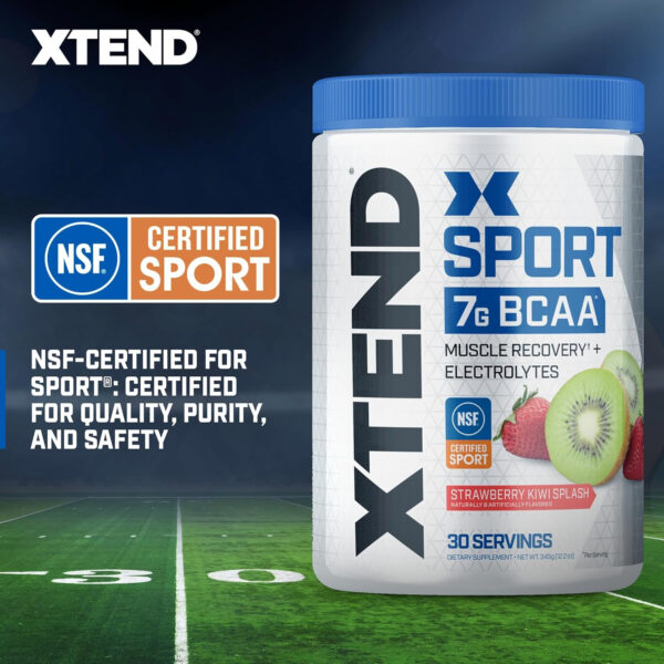 XTEND Sport BCAA Powder Blue Raspberry Ice - Electrolyte Powder for Recovery & Hydration with Amino Acids - 30 Servings