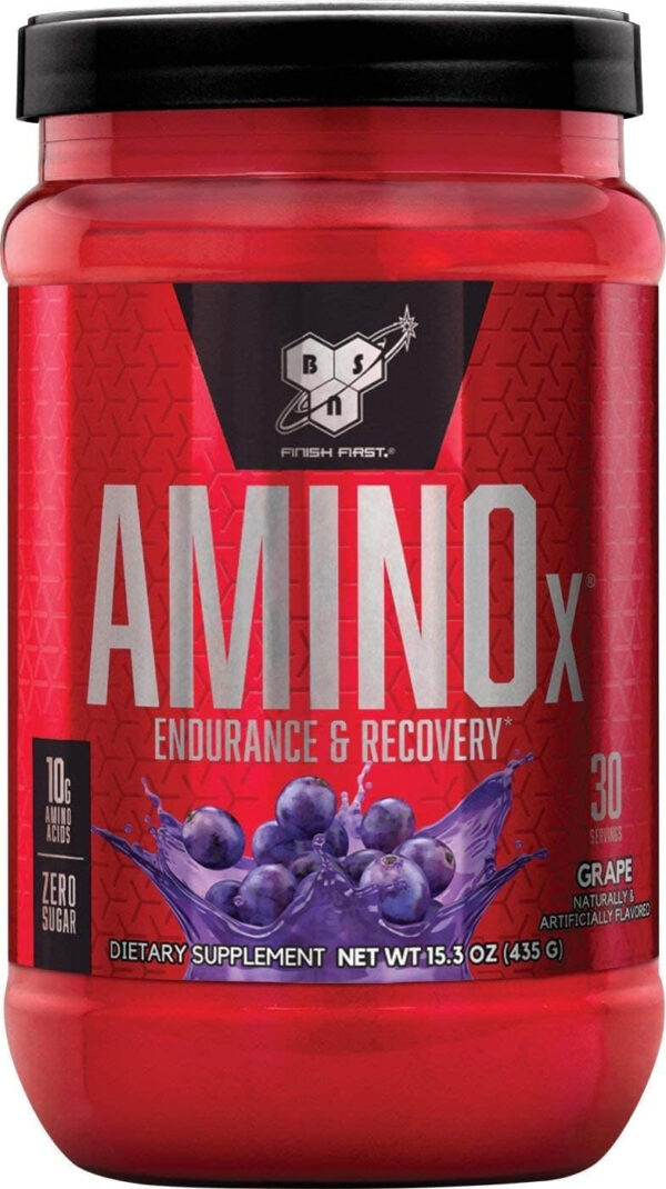 BSN Amino X Muscle Recovery & Endurance Powder with BCAAs, Intra Workout Support, 10 Grams of Amino Acids, Keto Friendly, Caffeine Free, Flavor: Fruit Punch, 30 servings (Packaging May Vary)