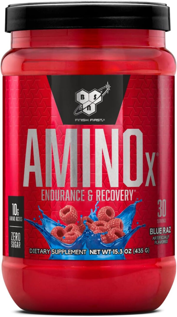 BSN Amino X Muscle Recovery & Endurance Powder with BCAAs, Intra Workout Support, 10 Grams of Amino Acids, Keto Friendly, Caffeine Free, Flavor: Fruit Punch, 30 servings (Packaging May Vary)