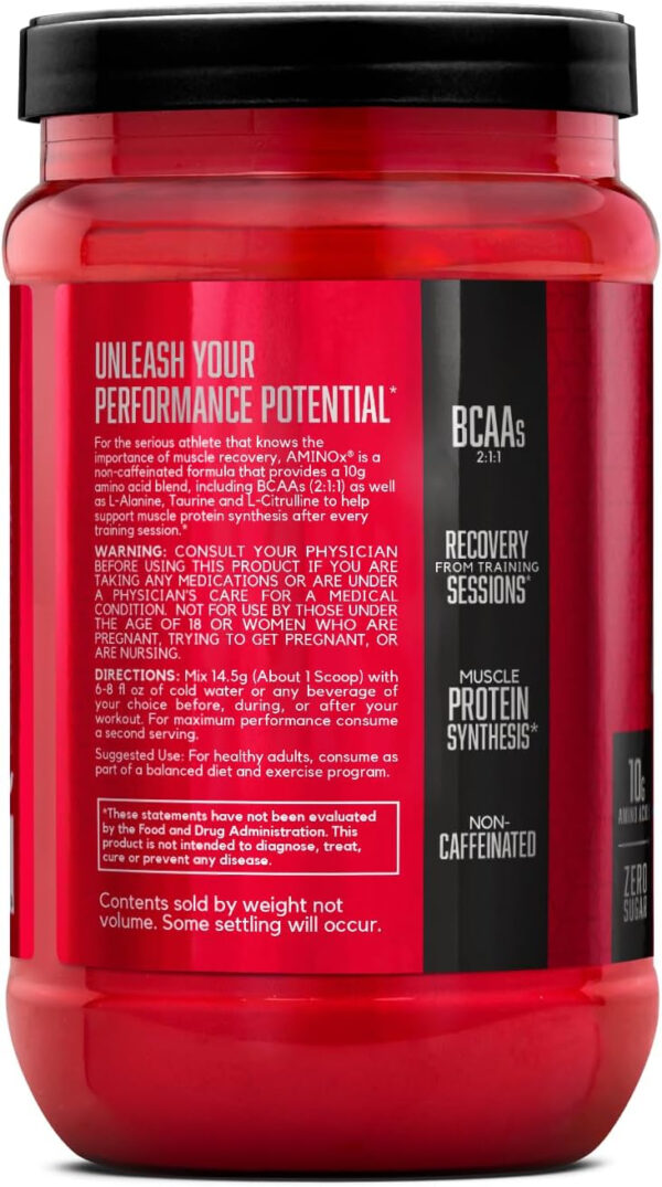 BSN Amino X Muscle Recovery & Endurance Powder with BCAAs, Intra Workout Support, 10 Grams of Amino Acids, Keto Friendly, Caffeine Free, Flavor: Fruit Punch, 30 servings (Packaging May Vary)