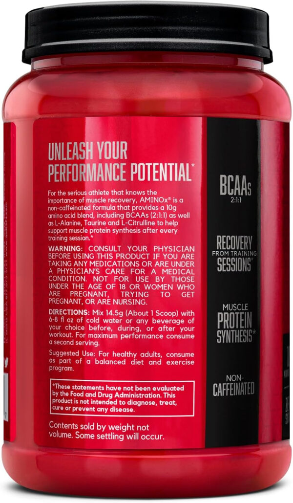 BSN Amino X Muscle Recovery & Endurance Powder with BCAAs, Intra Workout Support, 10 Grams of Amino Acids, Keto Friendly, Caffeine Free, Flavor: Fruit Punch, 30 servings (Packaging May Vary)