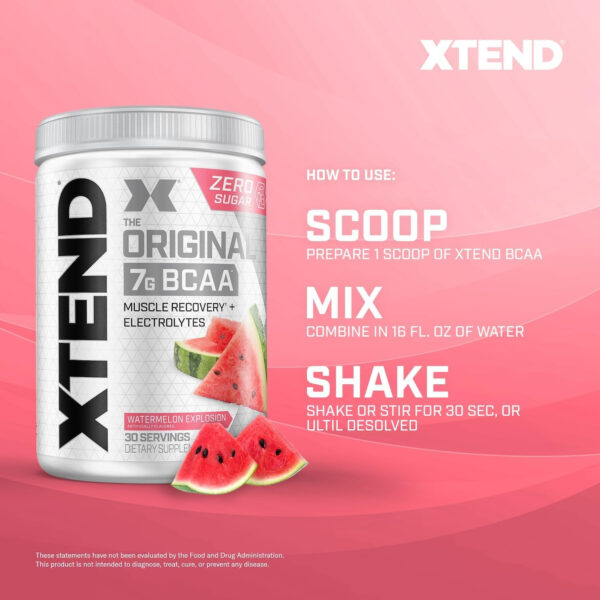 Xtend XTEND Original BCAA Powder 7g BCAA and 2.5g L-Glutamine, Sugar Free Post Workout Muscle Recovery Drink with Amino Acids for Men & Women, 30 Servings