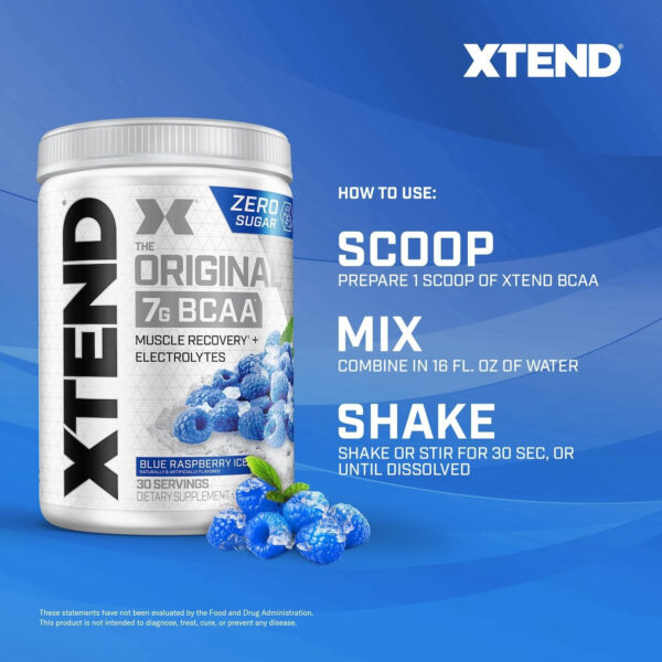 Xtend XTEND Original BCAA Powder 7g BCAA and 2.5g L-Glutamine, Sugar Free Post Workout Muscle Recovery Drink with Amino Acids for Men & Women, 30 Servings
