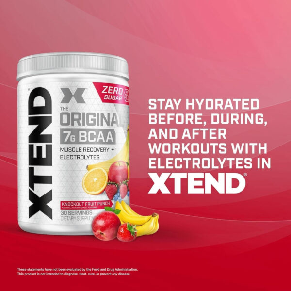 Xtend XTEND Original BCAA Powder 7g BCAA and 2.5g L-Glutamine, Sugar Free Post Workout Muscle Recovery Drink with Amino Acids for Men & Women, 30 Servings