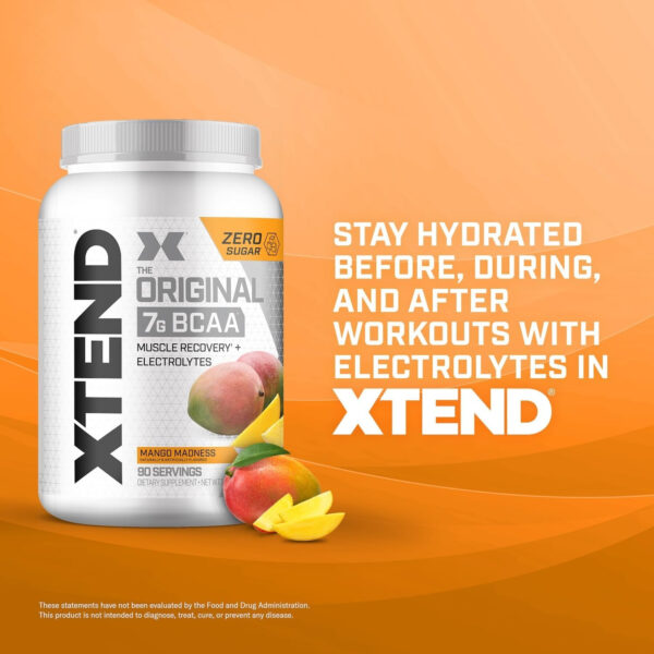 Xtend XTEND Original BCAA Powder 7g BCAA and 2.5g L-Glutamine, Sugar Free Post Workout Muscle Recovery Drink with Amino Acids for Men & Women, 30 Servings
