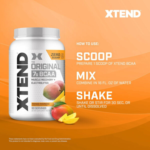 Xtend XTEND Original BCAA Powder 7g BCAA and 2.5g L-Glutamine, Sugar Free Post Workout Muscle Recovery Drink with Amino Acids for Men & Women, 30 Servings