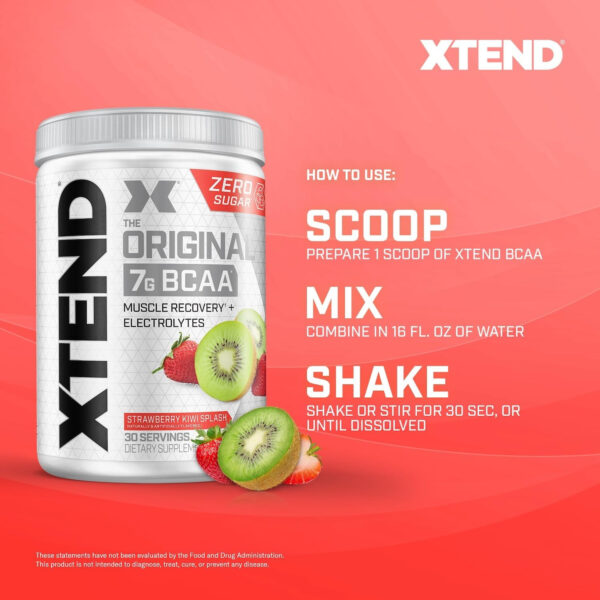 Xtend XTEND Original BCAA Powder 7g BCAA and 2.5g L-Glutamine, Sugar Free Post Workout Muscle Recovery Drink with Amino Acids for Men & Women, 30 Servings