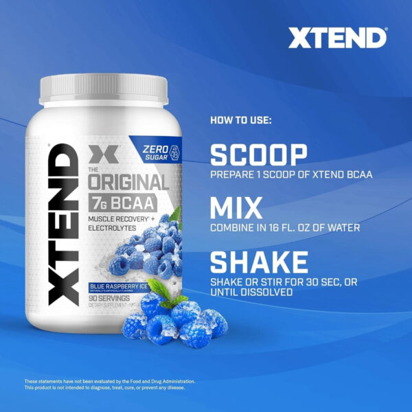 Xtend XTEND Original BCAA Powder 7g BCAA and 2.5g L-Glutamine, Sugar Free Post Workout Muscle Recovery Drink with Amino Acids for Men & Women, 30 Servings