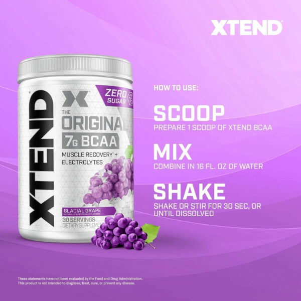 Xtend XTEND Original BCAA Powder 7g BCAA and 2.5g L-Glutamine, Sugar Free Post Workout Muscle Recovery Drink with Amino Acids for Men & Women, 30 Servings