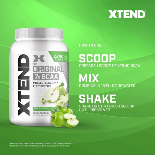 Xtend XTEND Original BCAA Powder 7g BCAA and 2.5g L-Glutamine, Sugar Free Post Workout Muscle Recovery Drink with Amino Acids for Men & Women, 30 Servings