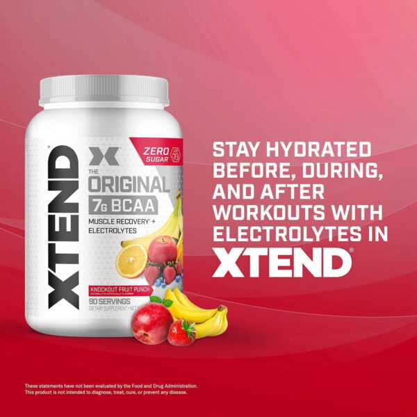 Xtend XTEND Original BCAA Powder 7g BCAA and 2.5g L-Glutamine, Sugar Free Post Workout Muscle Recovery Drink with Amino Acids for Men & Women, 30 Servings