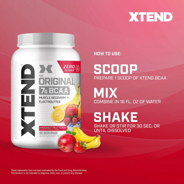 Xtend XTEND Original BCAA Powder 7g BCAA and 2.5g L-Glutamine, Sugar Free Post Workout Muscle Recovery Drink with Amino Acids for Men & Women, 30 Servings