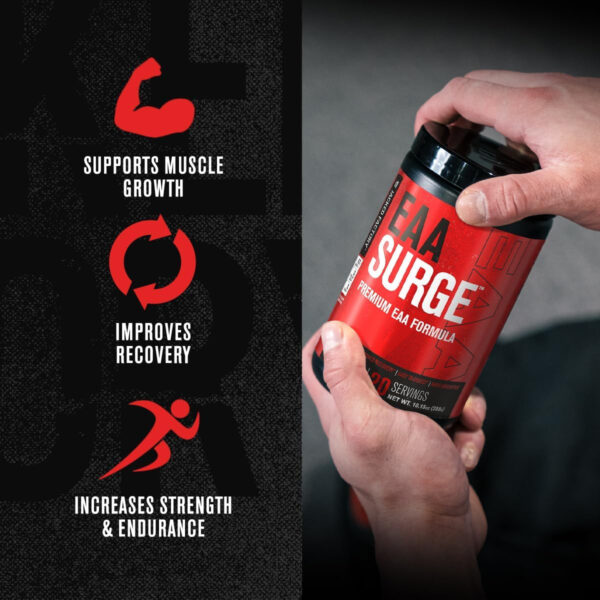 6895b03b7e4c67061de5c02991d1e7d6938cac511074115ad0dc5.jpg Jacked Factory EAA Surge Essential Amino Acids Powder - EAAS & BCAA Intra Workout Supplement w/L-Citrulline, Taurine, & More for Muscle Building, Strength, Endurance, Recovery - Pineapple, 20sv