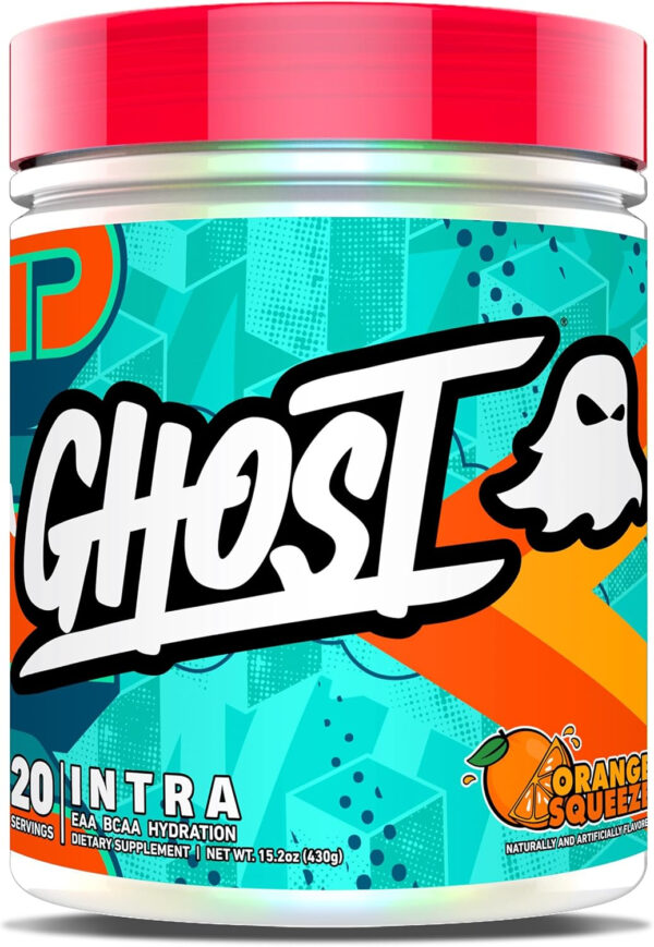 GHOST Intra Workout Powder, Orange Squeeze - BCAAs, & EAAs, Nootropics & Hydration - Essential & Branch Chain Amino Acids Supports Muscle Recovery & Focus - Pre, Intra & Post Workout Powders