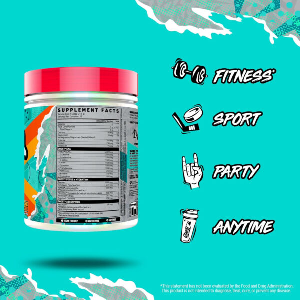GHOST Intra Workout Powder, Orange Squeeze - BCAAs, & EAAs, Nootropics & Hydration - Essential & Branch Chain Amino Acids Supports Muscle Recovery & Focus - Pre, Intra & Post Workout Powders