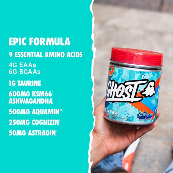 GHOST Intra Workout Powder, Orange Squeeze - BCAAs, & EAAs, Nootropics & Hydration - Essential & Branch Chain Amino Acids Supports Muscle Recovery & Focus - Pre, Intra & Post Workout Powders