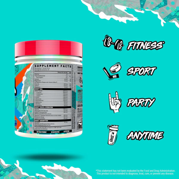 GHOST Intra Workout Powder, Orange Squeeze - BCAAs, & EAAs, Nootropics & Hydration - Essential & Branch Chain Amino Acids Supports Muscle Recovery & Focus - Pre, Intra & Post Workout Powders