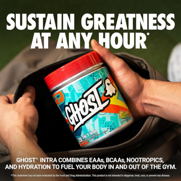 GHOST Intra Workout Powder, Orange Squeeze - BCAAs, & EAAs, Nootropics & Hydration - Essential & Branch Chain Amino Acids Supports Muscle Recovery & Focus - Pre, Intra & Post Workout Powders