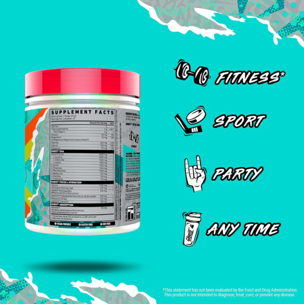 GHOST Intra Workout Powder, Orange Squeeze - BCAAs, & EAAs, Nootropics & Hydration - Essential & Branch Chain Amino Acids Supports Muscle Recovery & Focus - Pre, Intra & Post Workout Powders