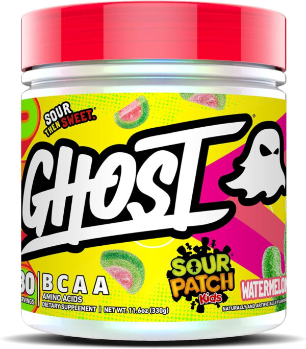 GHOST BCAA Powder Amino Acids Supplement, Kiwi Strawberry - 30 Servings - Sugar-Free Intra, Post & Pre Workout Amino Powder & Recovery Drink, 7G BCAA