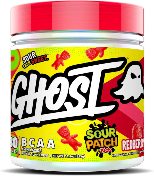 GHOST BCAA Powder Amino Acids Supplement, Kiwi Strawberry - 30 Servings - Sugar-Free Intra, Post & Pre Workout Amino Powder & Recovery Drink, 7G BCAA