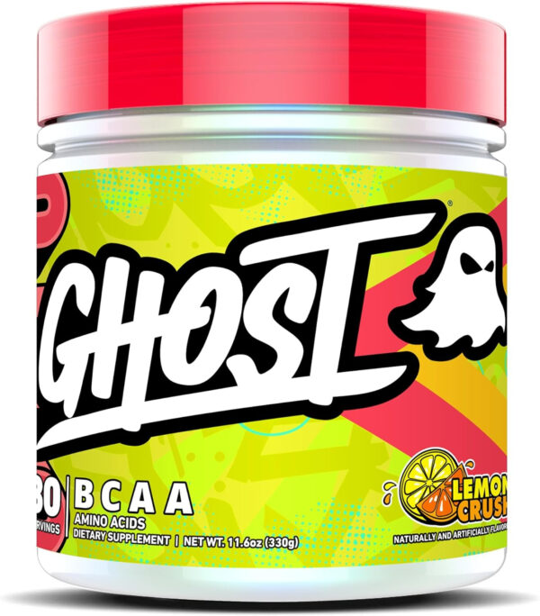 GHOST BCAA Powder Amino Acids Supplement, Kiwi Strawberry - 30 Servings - Sugar-Free Intra, Post & Pre Workout Amino Powder & Recovery Drink, 7G BCAA