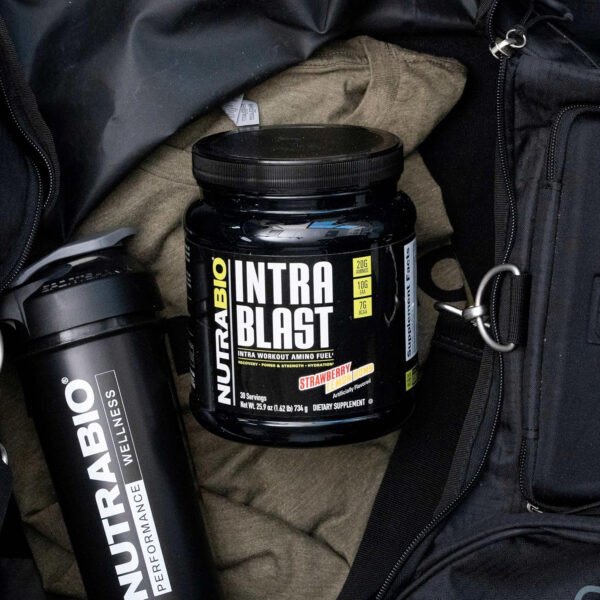 6895b197ab41d24dc9da81afa87c8af6386bc1e36b9ea34903b76.jpg NutraBio Intra Blast Bcaa Powder Amino Acid Supplement, Electrolyte & Hydration Blend, Intra, Pre Workout & Muscle Recovery, 20g Eaa Amino Acids Powder, 5g Glutamine- Strawberry Lemon Bomb, 30 Serving
