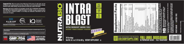 6895b1a3596f5d99fa8558062303a6e9cdf8a026e35de0d381671.jpg NutraBio Intra Blast Bcaa Powder Amino Acid Supplement, Electrolyte & Hydration Blend, Intra, Pre Workout & Muscle Recovery, 20g Eaa Amino Acids Powder, 5g Glutamine- Strawberry Lemon Bomb, 30 Serving