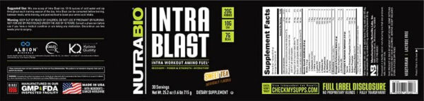6895b1c74dafdd93301619fa66b0e1bd7aabfaf0088c28d0a0c04.jpg NutraBio Intra Blast Bcaa Powder Amino Acid Supplement, Electrolyte & Hydration Blend, Intra, Pre Workout & Muscle Recovery, 20g Eaa Amino Acids Powder, 5g Glutamine- Strawberry Lemon Bomb, 30 Serving